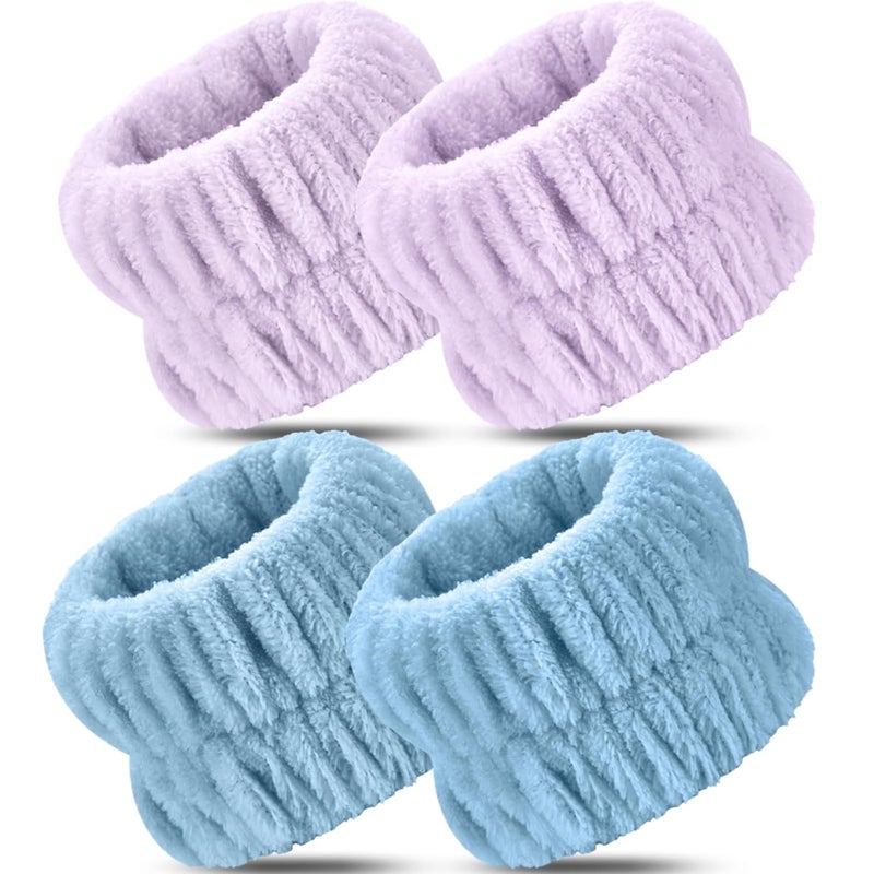 Darfukei Wrist Bands for Washing Face, 4pcs Spa Face Washing Wristbands, Microfiber Arm Wrist Towels, Absorbent Wash Wristbands for Woman Men, Prevent Water from Spilling Down Your Arms - Image 1